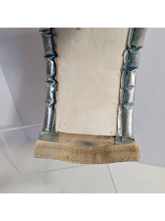 Old School 80s BMX Handlebar Crossbar Pad Silver Metallic Vintage Grid - Picture 7 of 10